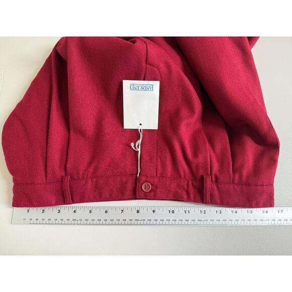 NEW Vtg Lands End 100% Wool Pleated High Waist Dress Pants Sz 16 Made in USA Red - Picture 9 of 13